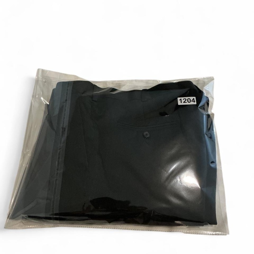 Classic‎ Fit Pleated Dress Pants Mens 36x34 Black Excellent Herringbone Cuffed - Picture 7 of 7